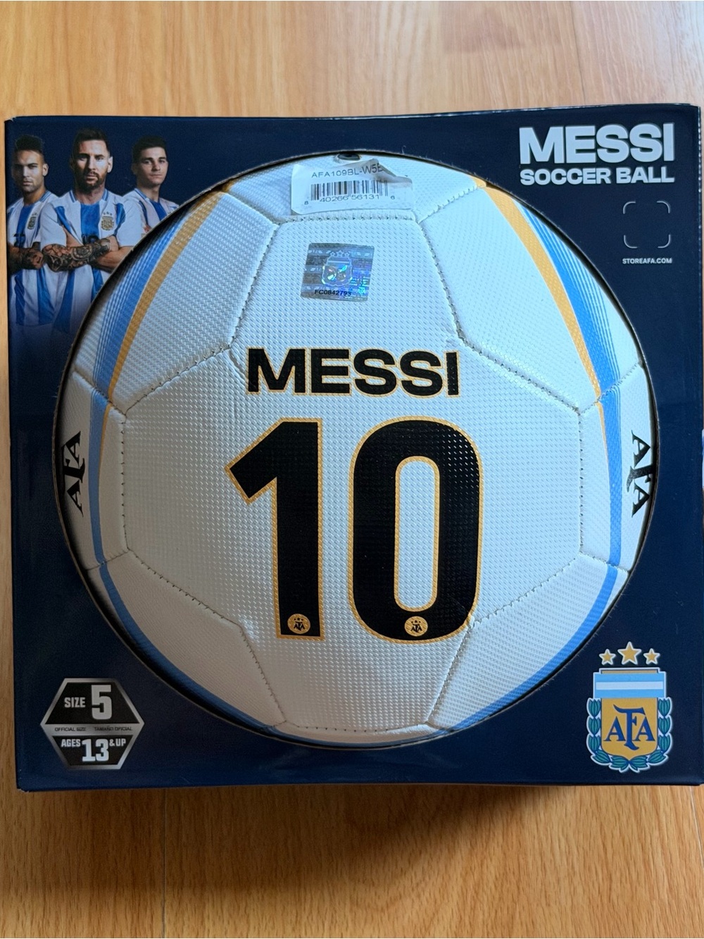 10 White & Gold Soccer Ball - Official Messi Branded